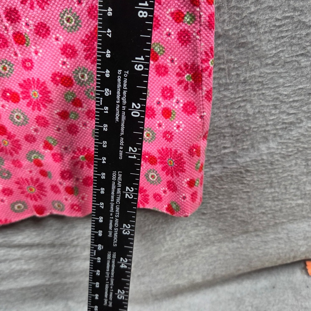 Madison Studio Cropped Pants Womens 14 Pink Floral Ditsy Print Side Zip Cotton - Picture 6 of 8